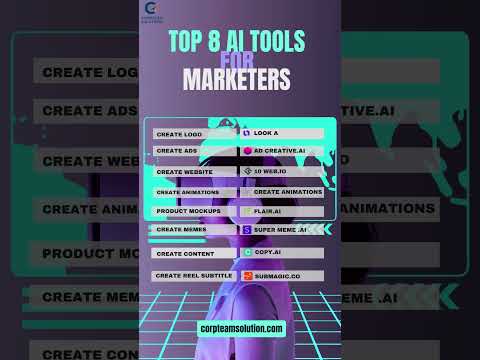 Top 8 AI Tools For Marketers #AIMarketingTools#DigitalMarketing#MarketingTech#CorpteamSolutions [Video]