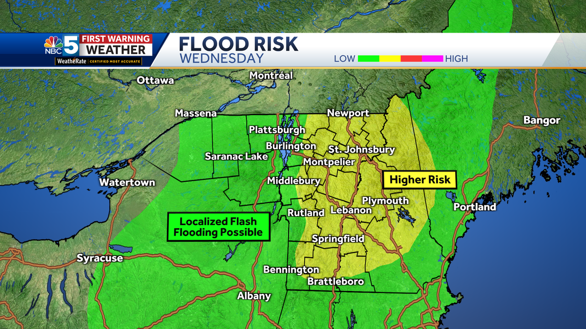 Flood watches issued ahead of more downpours and storms Wednesday in Vermont, New York [Video]