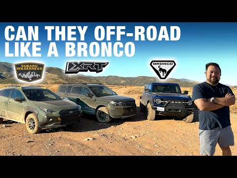 Hyundai Santa Fe XRT & Subaru Crosstrek Wilderness vs. Ford Bronco | Off-Road Comparison Test [Video]