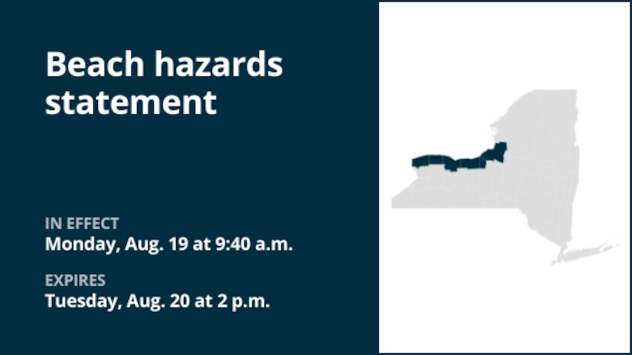 Update: Beach hazards statement affecting Cayuga and Oswego counties until Tuesday afternoon [Video]