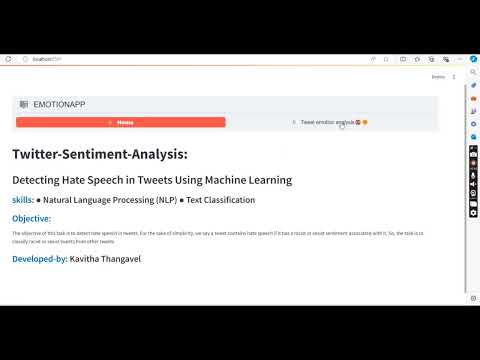 Twitter sentiment analysis|Detecting hate speech in tweet using machine learning [Video]