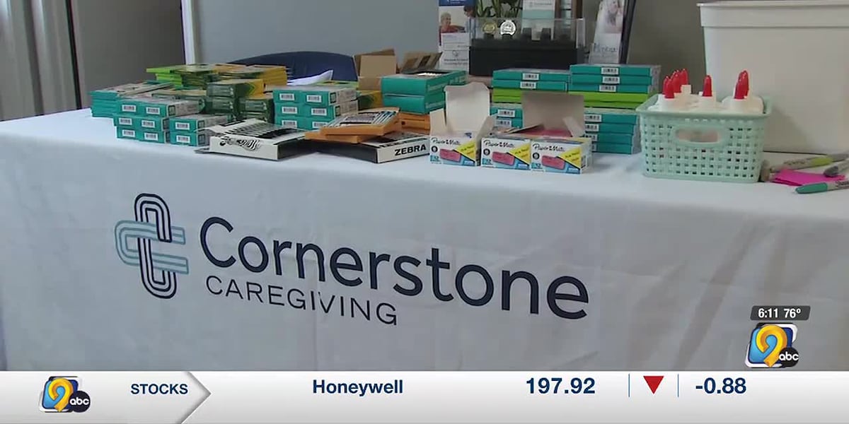 Cornerstone Caregiving in Coralville holds event to provide school supplies for employees children [Video]