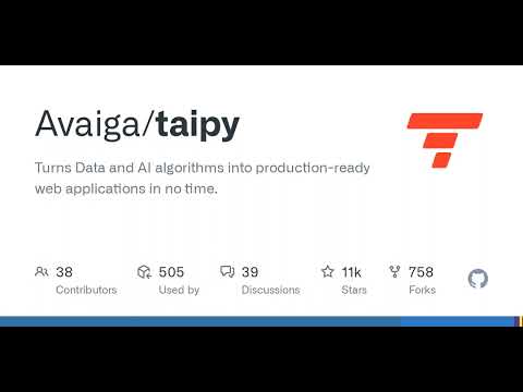 GitHub – Avaiga/taipy: Turns Data and AI algorithms into production-ready web applications in no … [Video]