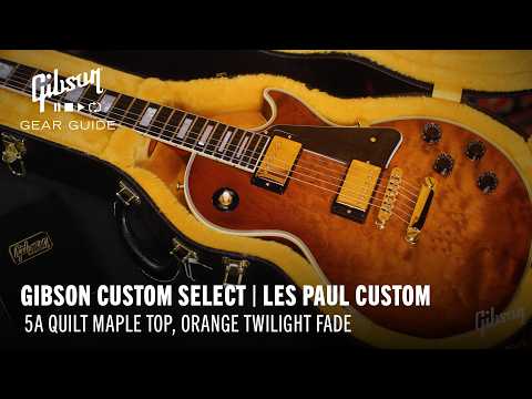 Gibson Custom Select Les Paul Custom, 5A Quilt Maple Top Orange Twilight Fade [Video]