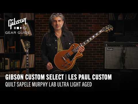 Gibson Custom Select Les Paul Custom Quilt Sapele Murphy Lab Ultra Light Aged, Natural [Video]