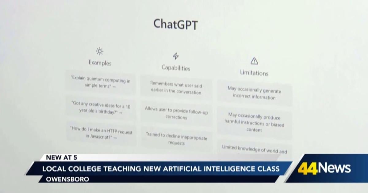 Local college teaching new artificial intelligence class | Video