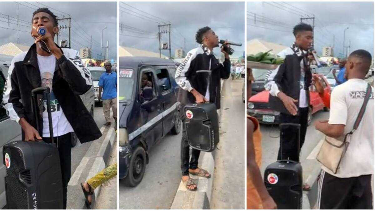 “We Don Tire”: Young Man Takes Loudspeaker to Market, Preaches About Voting and PVC, Nigerians Listen in Video