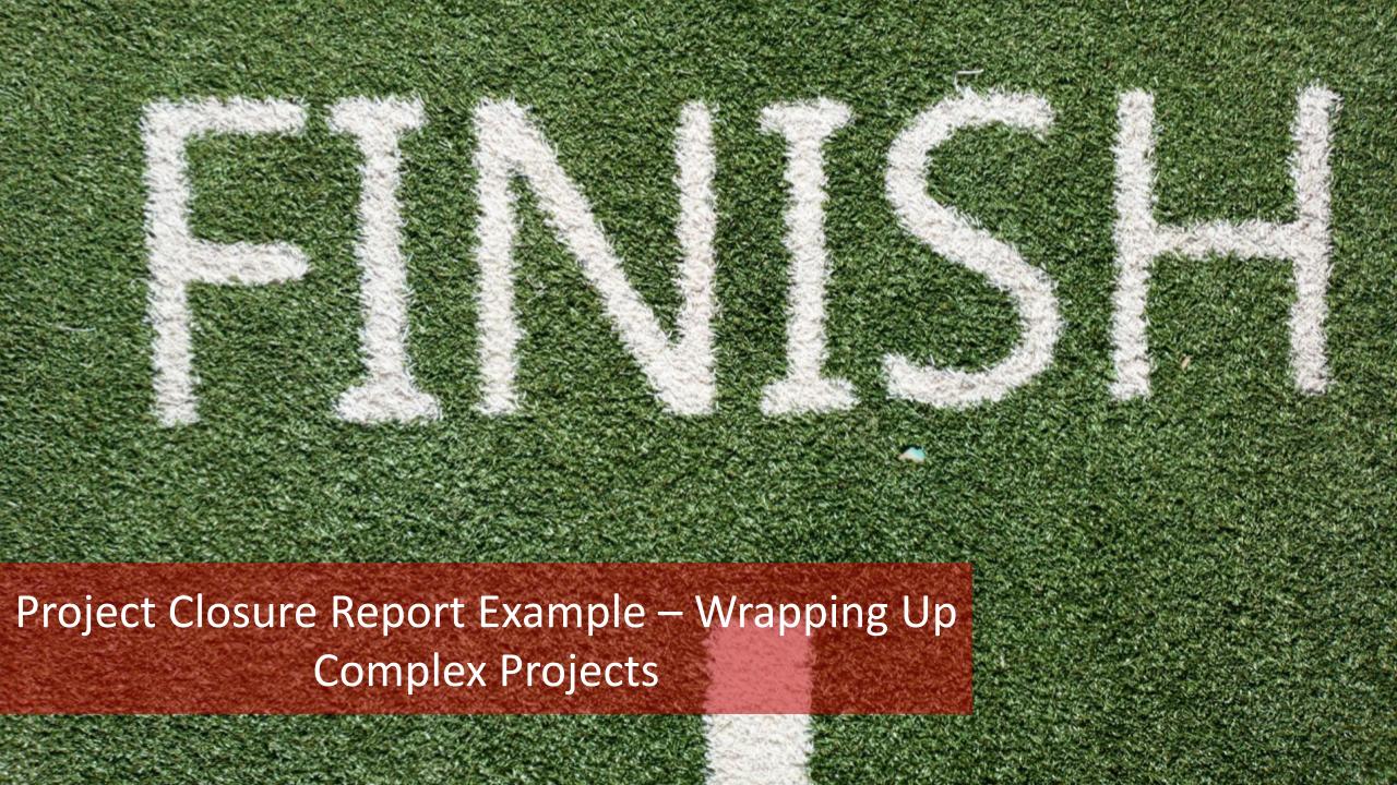 Project Closure Report Example  Wrapping Up Complex Projects such as AI Factories and Manufacturing Plants for GLP-1 Weight Loss Drugs with Confidence [Video]