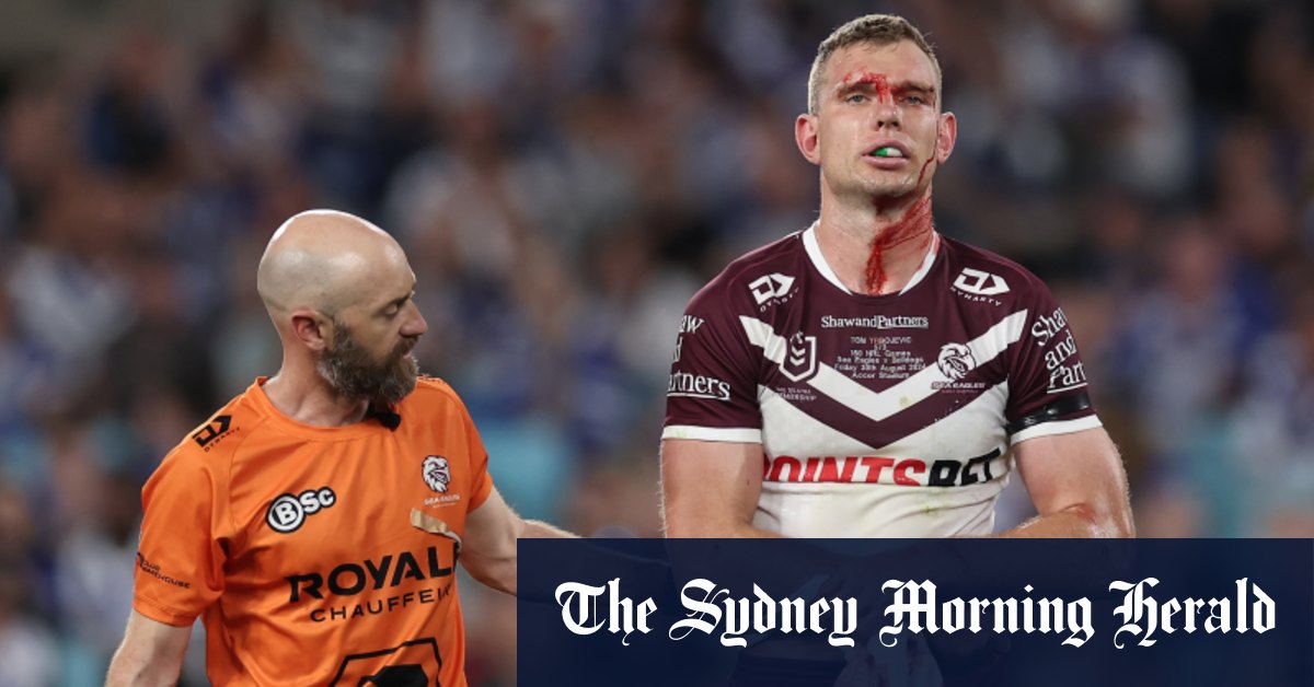 Manly Sea Eagles star Tom Trbojevic vows to return for NRL finals after suffering shoulder injury [Video]