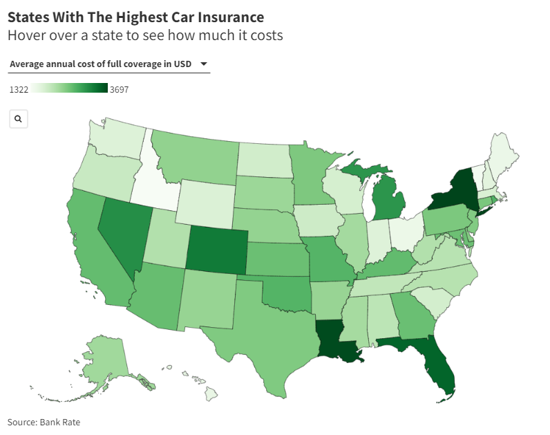 Map Shows States With Highest Car Insurance Rates [Video]