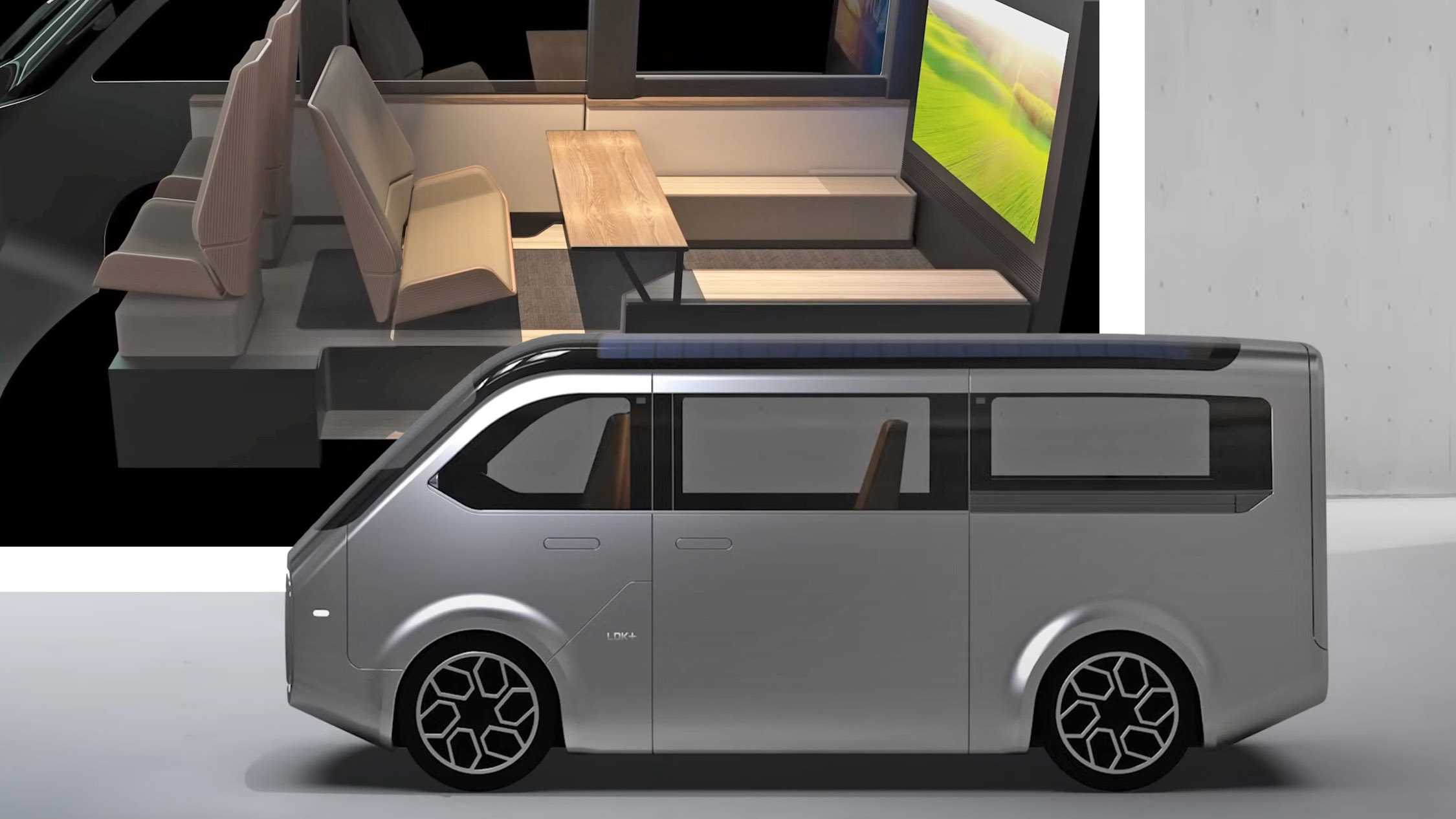 Sharp And Foxconn Team Up On An Electric Minivan With A 65-Inch Rear Display [Video]