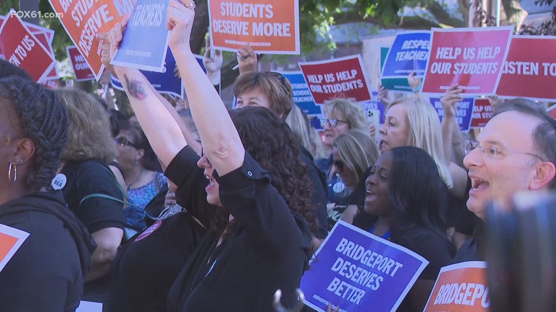 Bridgeport teachers rally for change again [Video]