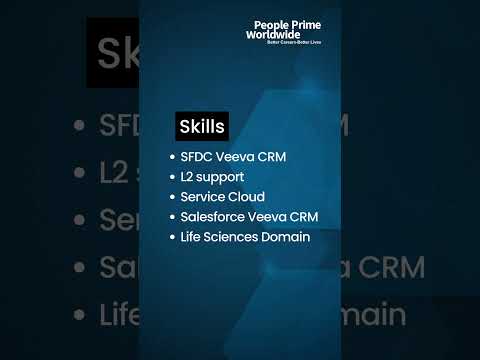 #SFDC Veeva CRM #Consultant #jobopenings | People Prime Jobs [Video]