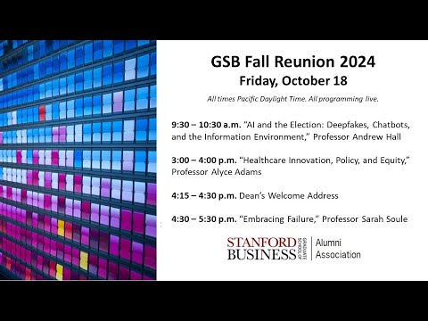 GSB Fall Reunion 2024 Friday, October 18 [Video]