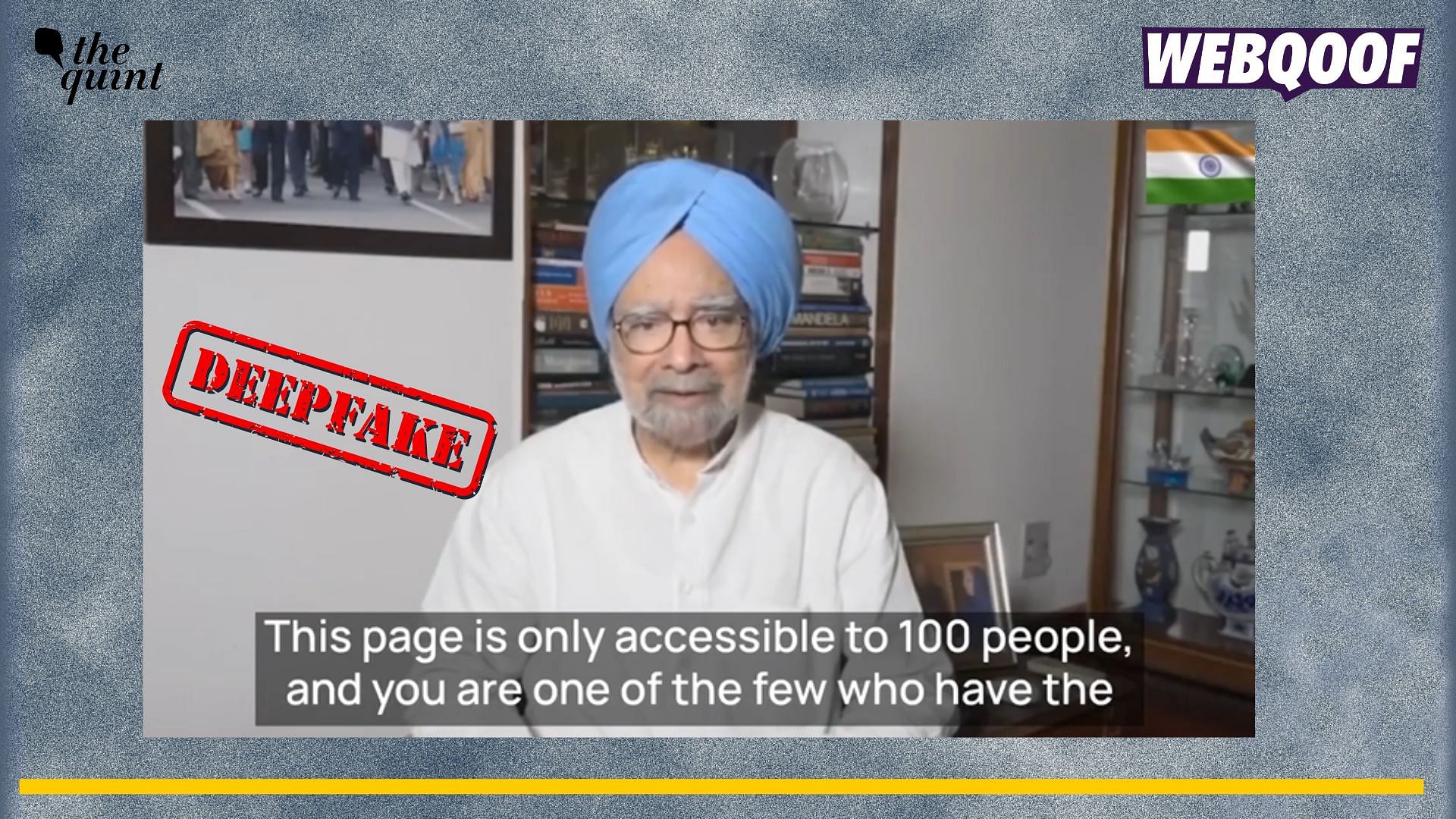 check | This Video of Manmohan Singh Promoting an Investment Platform Is a Deepfake!