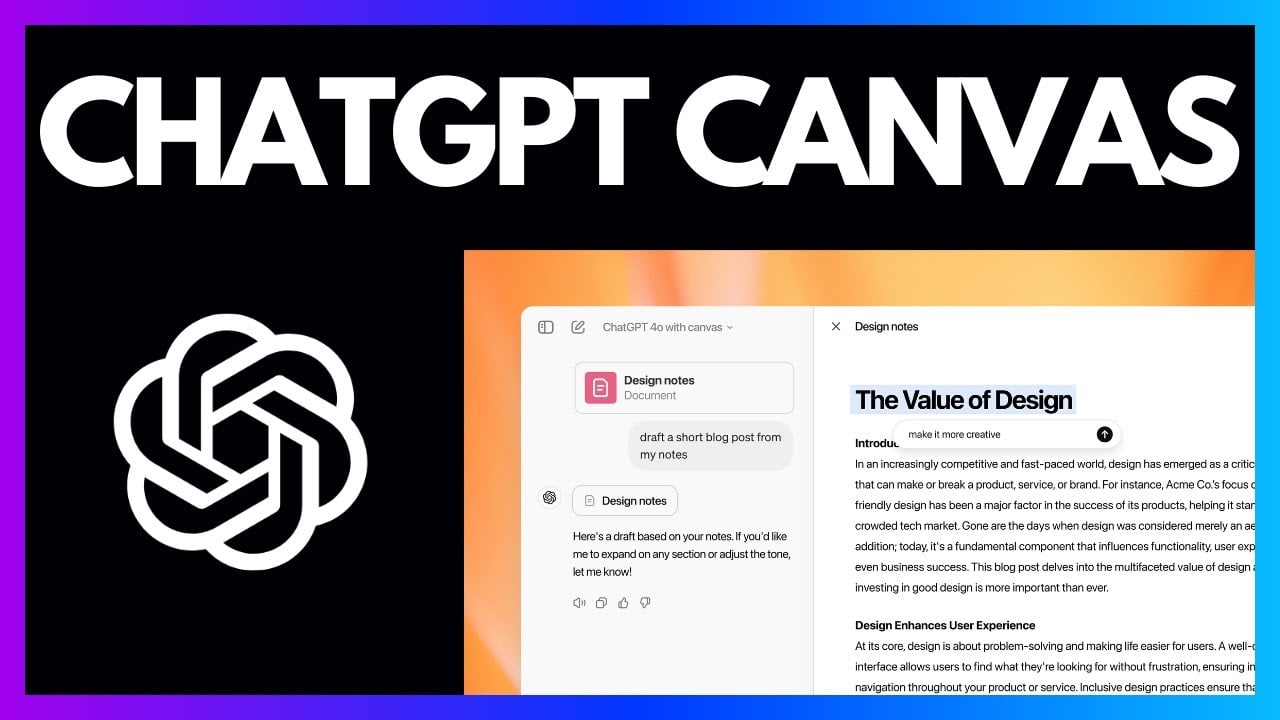 OpenAI launches new Canvas ChatGPT interface tailored to writing and coding projects  Adafruit Industries  Makers, hackers, artists, designers and engineers! [Video]