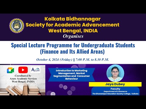 Special Lecture Programme | Market Segmentation and  Consumer Behaviour by Jaya Dubey [Video]