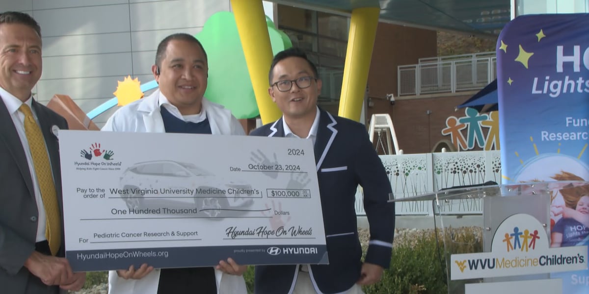 Hyundai donates check to WVU medicine childrens hospital [Video]