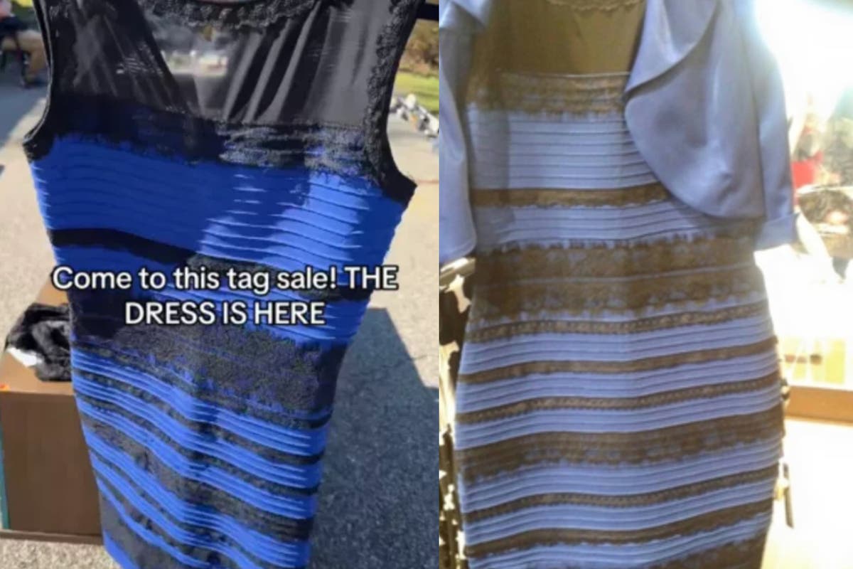 Woman goes viral after finding the optical illusion dress at a yard sale [Video]