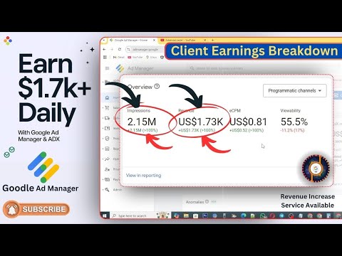 Daily $1.73+ Through Google Ad Manager & AdX: Client Earnings Breakdown [Video]