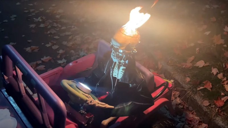 Flaming Power Wheels Skeleton Wins Halloween [Video]