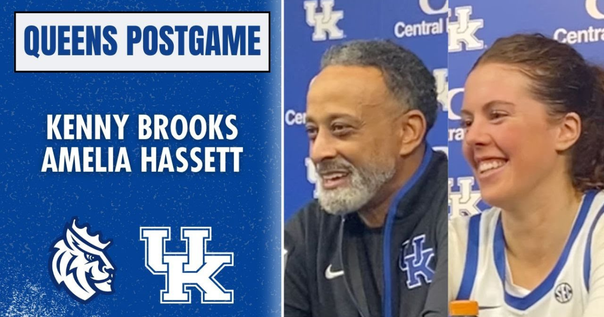 WATCH: Kenny Brooks, Amelia Hassett recap 42-point win over Queens [Video]