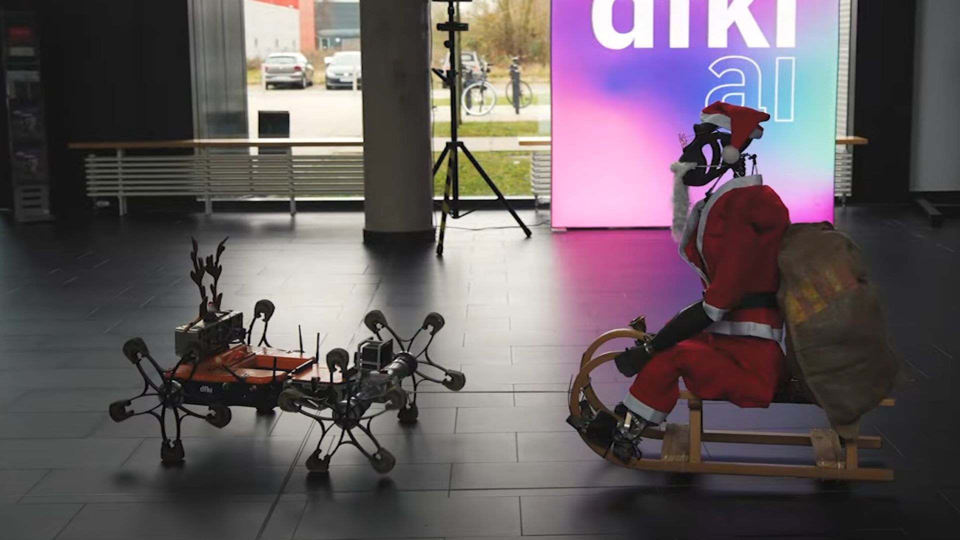 4 legged Santa robot rides rover to collect Christmas gifts [Video]