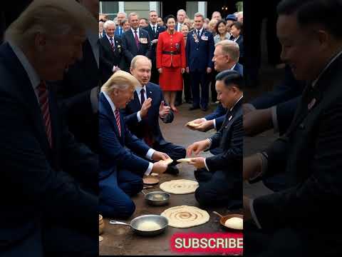 Leaders Trump and Putin are sitting making roti [Video]