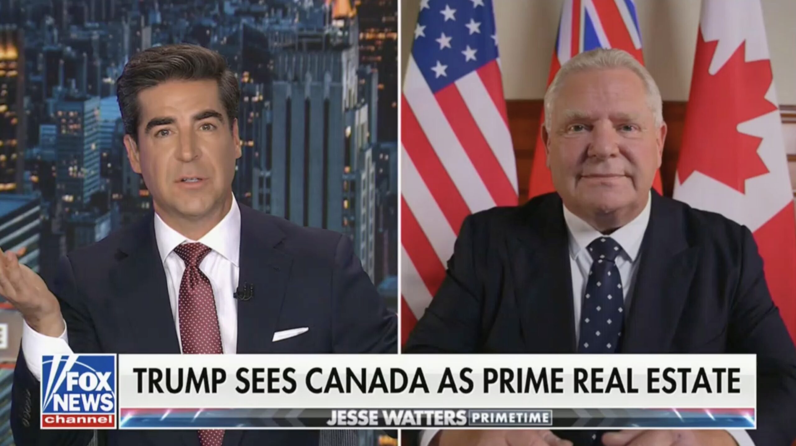 Jesse Watters Tells Doug Ford Itd Be A Privilege To Be Taken Over by the U.S. [Video]